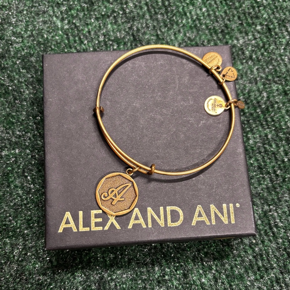 Alex and Ani gold A initial bracelet